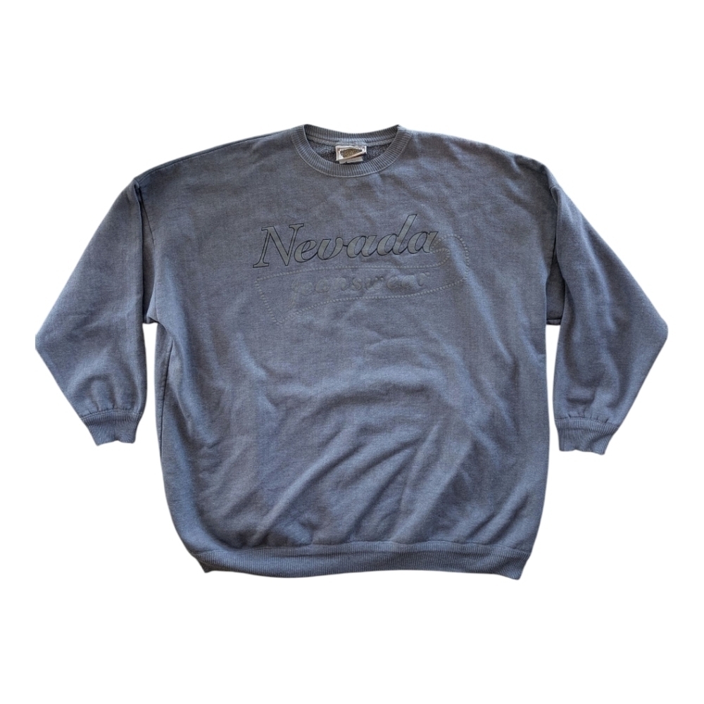 Vintage 90's Nevada Jeanswear Crewneck Sweater Blue Large